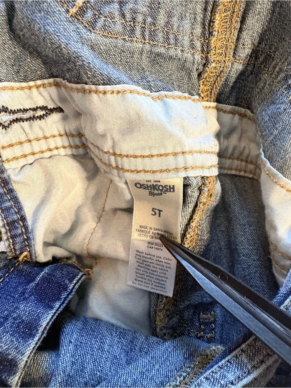 OshKosh B’gosh Patchwork Carpenter Denim Overalls 5T